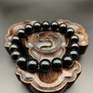 Black Agate Bead Bracelet